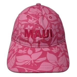 Tropical Trends Pink Maui Baseball Cap Hat OS Strapback Hibiscus Embroidered
